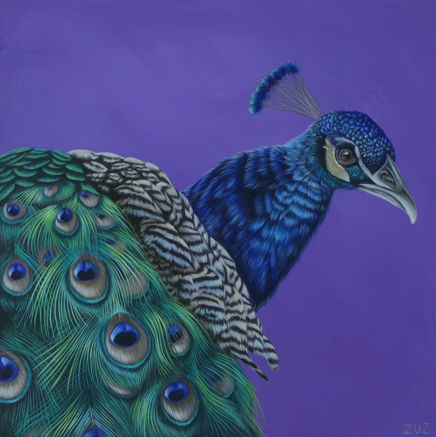 Pfau - Original Acrylbild