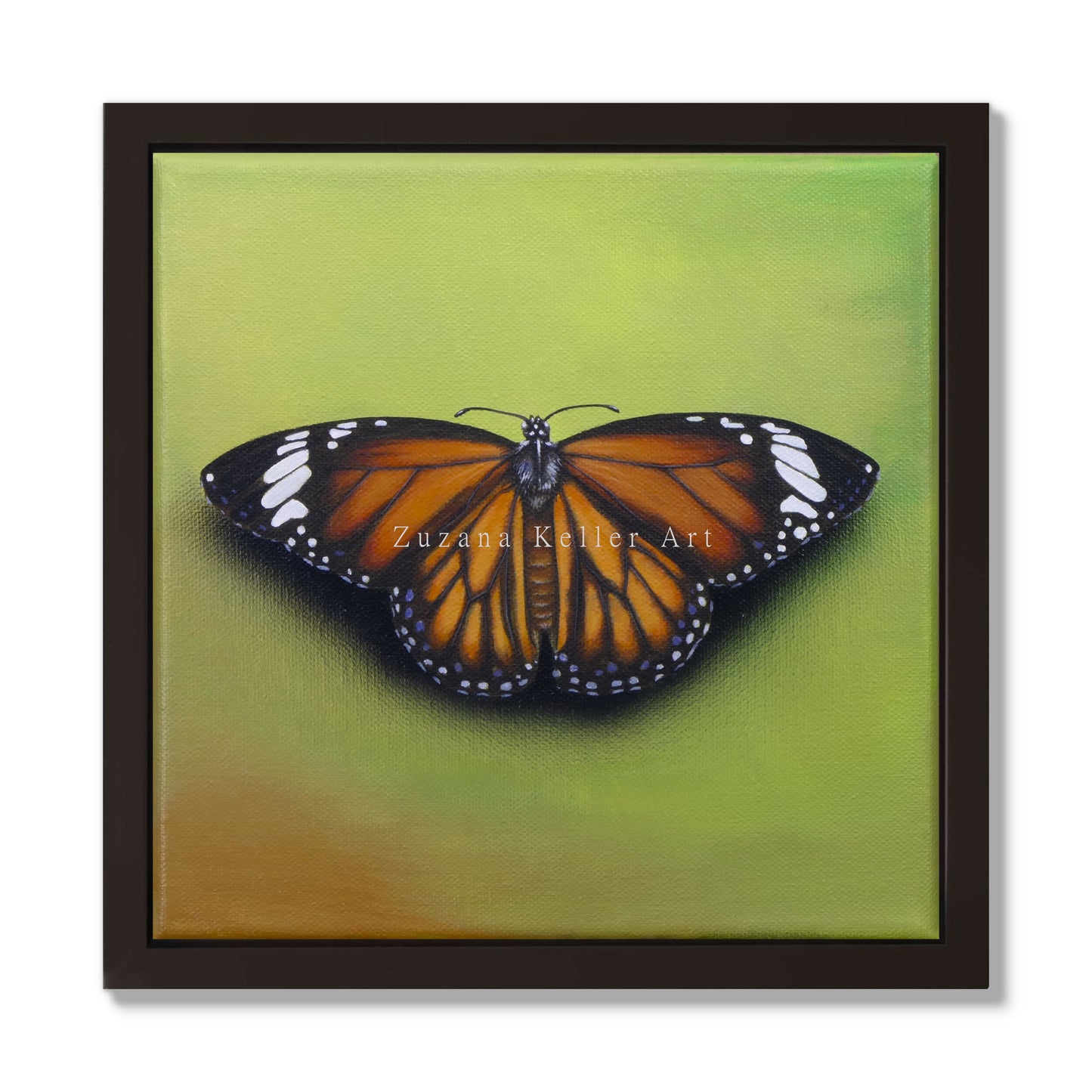 Schmetterling Kiwi Orange Dessert - Original Acrylbild