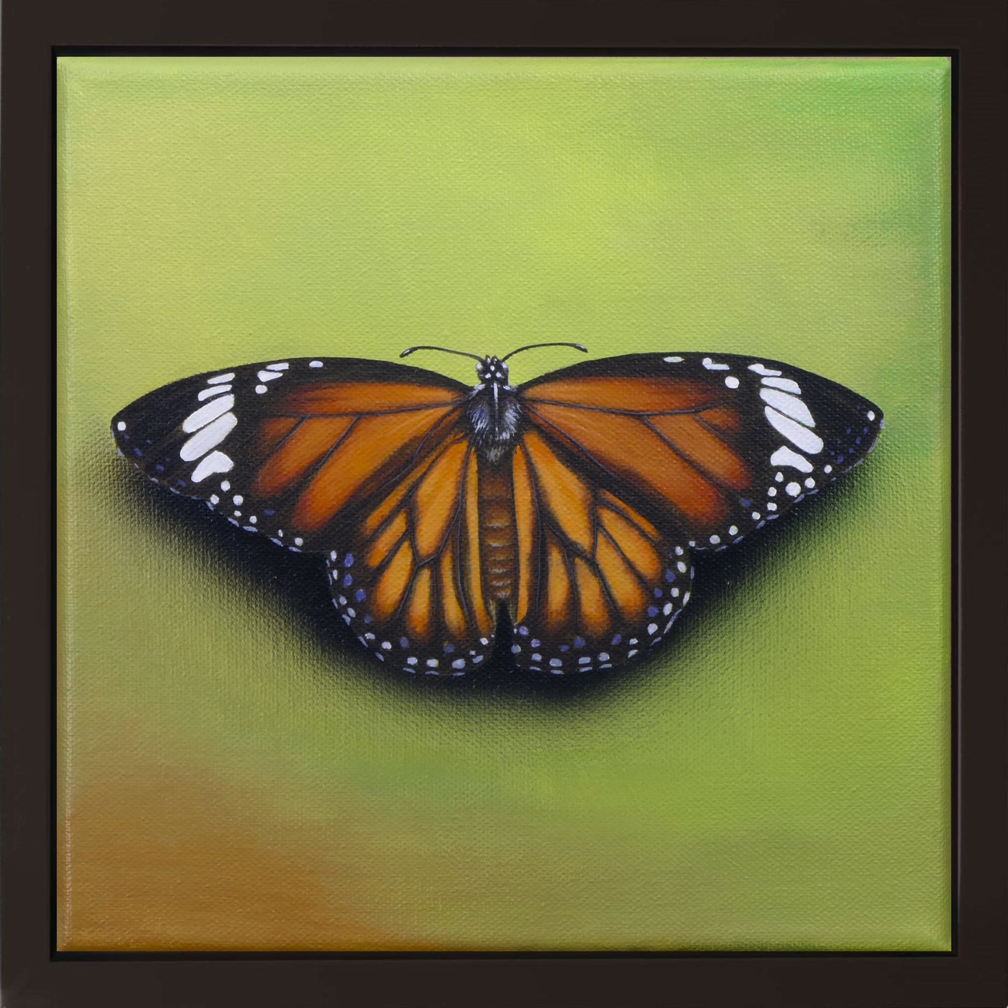 Schmetterling Kiwi Orange Dessert - Original Acrylbild